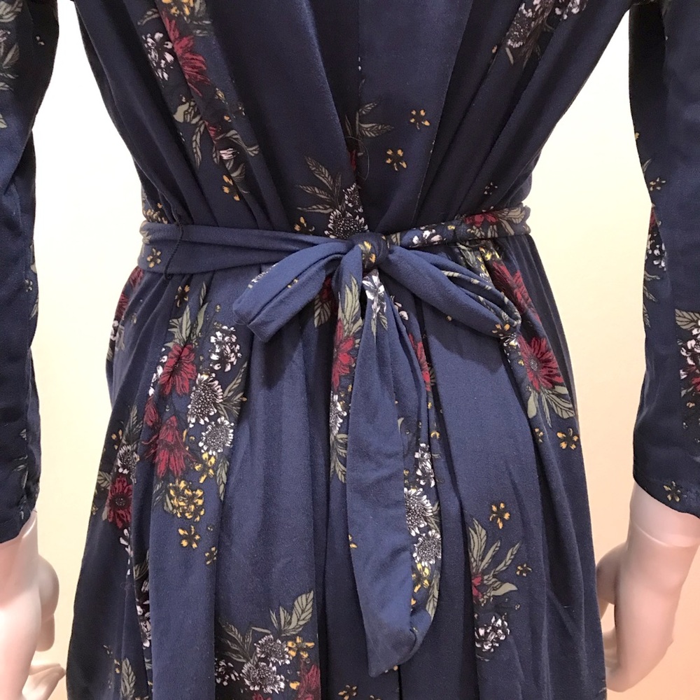 Dark Blue Floral Mini Dress Size XL - Picture 11 of 16